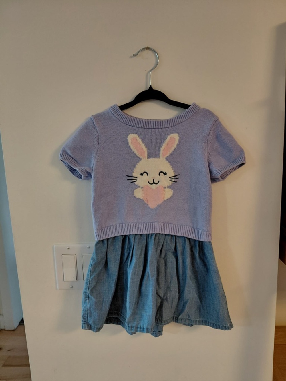 ⭐️ 3/$25 Joe Fresh Bunny Knit and Denim Dress Size 3T